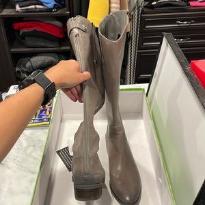Sam Edelman grey leather Penny riding boot 8.5 EUC